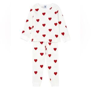 Petit Bateau 100% cotton red white heart design size XS